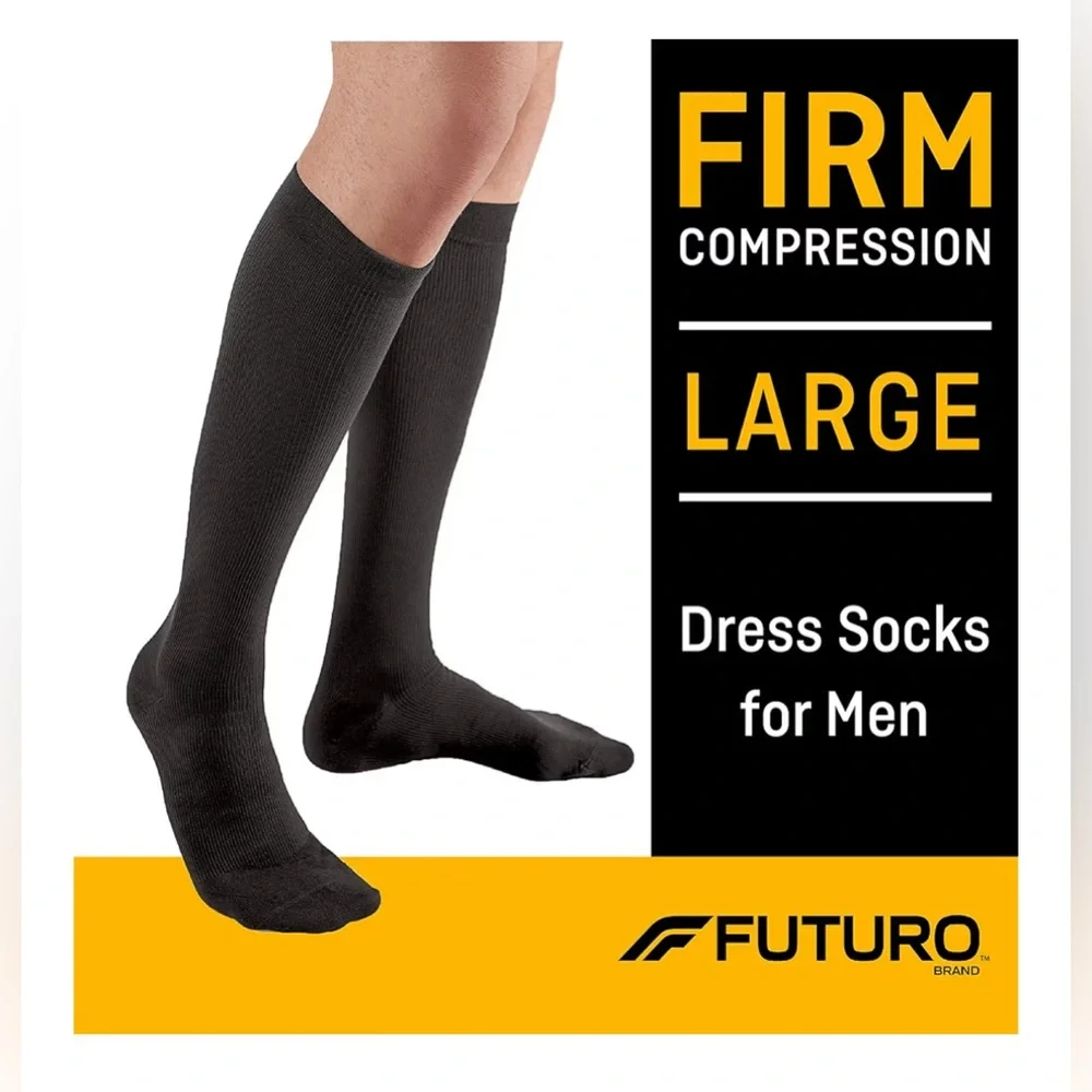 Futuro Men's Black Compression Dress Socks